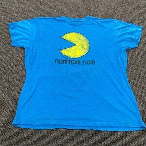 Mens 2XL Pac Man T Shirt / Blue 24" Across, Great Condition!